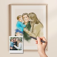 Hand-Drawn Watercolour Family Portrait