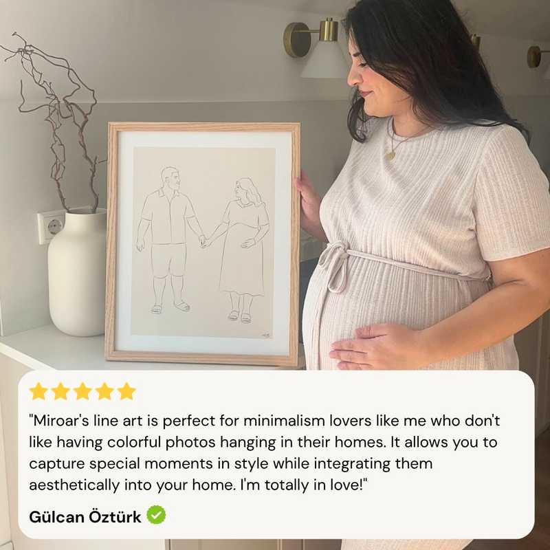 Hand-Drawn Line Art Portrait for a Christmas Present Product Image 2