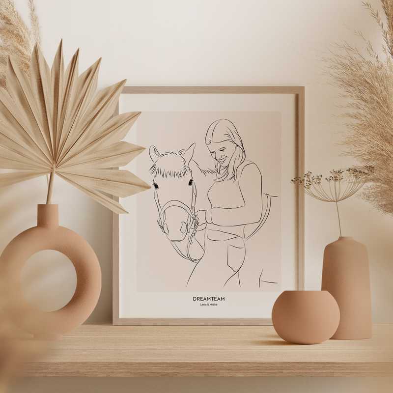 Hand-Drawn Line-Art Animal Portrait Product Image 3