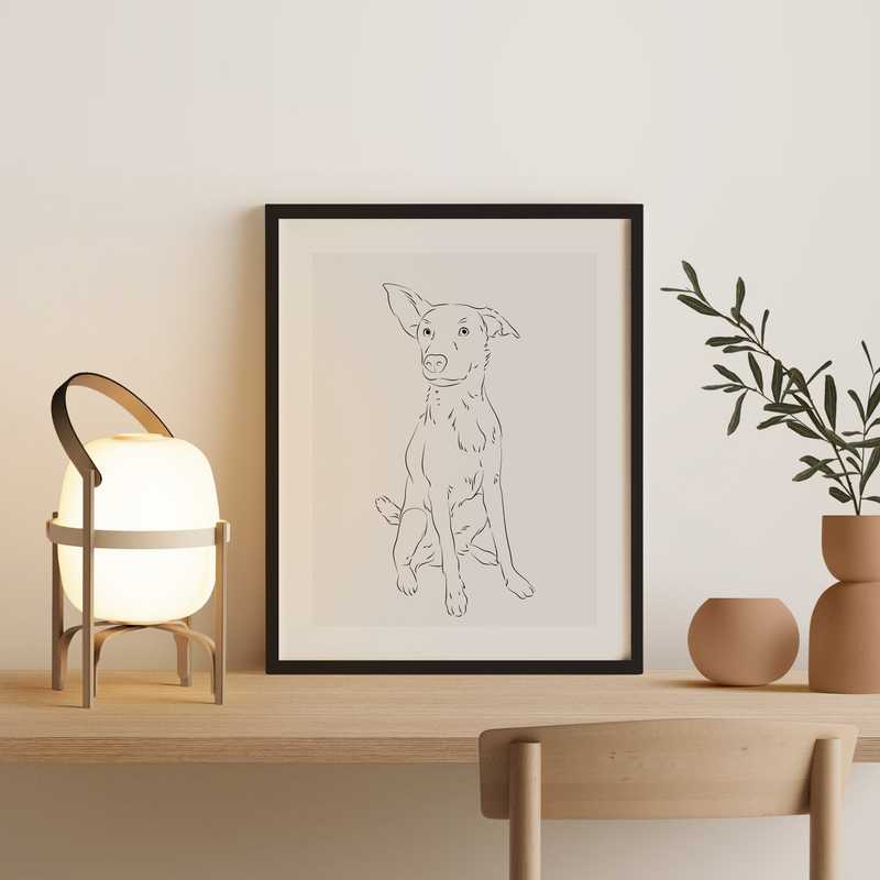Hand-Drawn Line-Art Animal Portrait Product Image 4