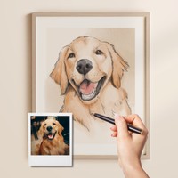 Hand-Drawn Animal Portrait in Watercolor