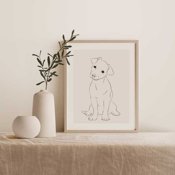 Hand-Drawn Line-Art Animal Portrait Product Image