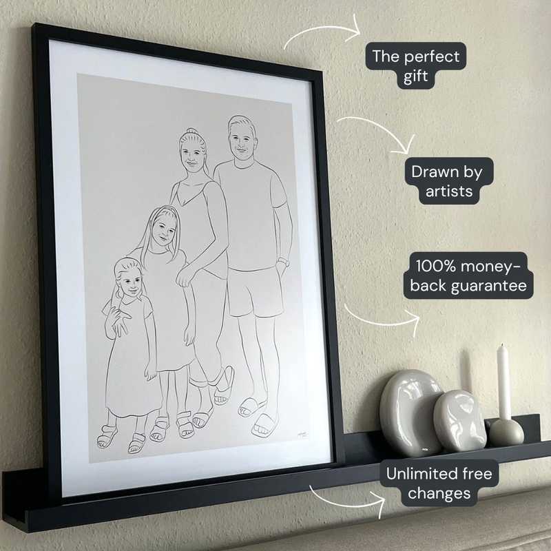 Hand-Drawn Line Art Portrait Product Image 3