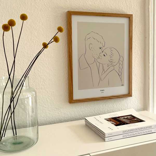 Hand-Drawn Line Art Portrait for a Christmas Present Product Image