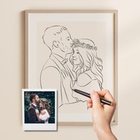 Hand-Drawn Line Art Portrait for a Christmas Present