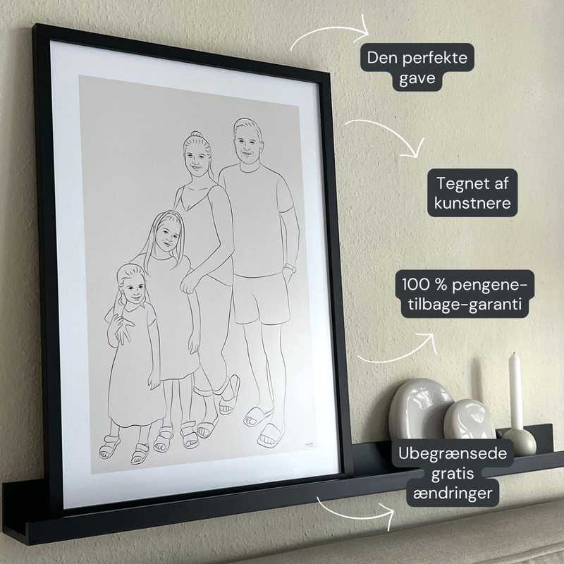 Håndtegnet Line Art-Portræt – Personlig Julegave Product Image 3