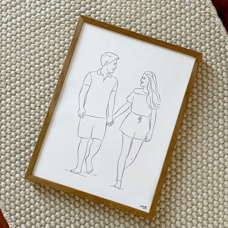 Handgetekend Line Art Portret – Uniek Cadeau voor Kerst Product Image 12
