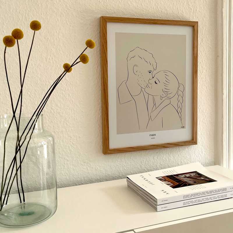 Line Art portret – Uniek verjaardagscadeau Product Image 1