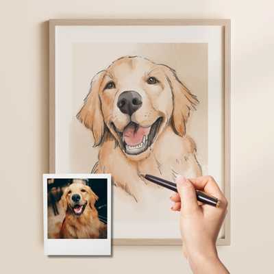 Handgetekend dierenportret laten tekenen