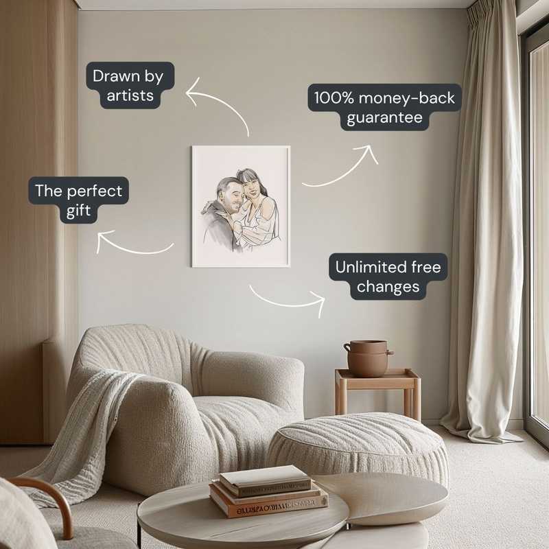 Hand-Drawn Watercolor Family Portrait Product Image 6