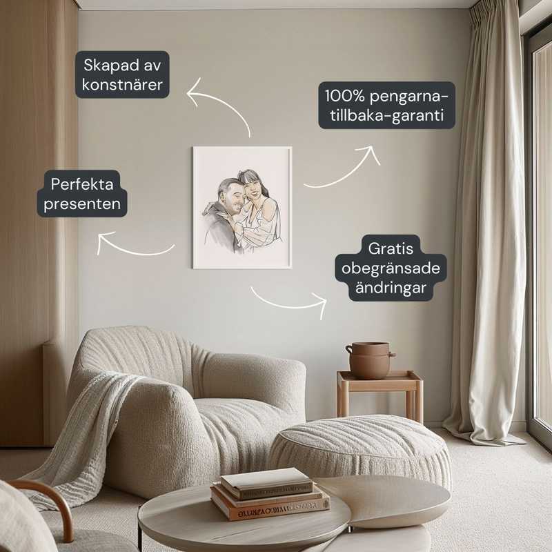 Handritat porträtt som akvarellmålning Product Image 7