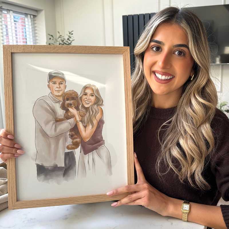 Hand-Drawn Watercolor Style Portrait Product Image 2