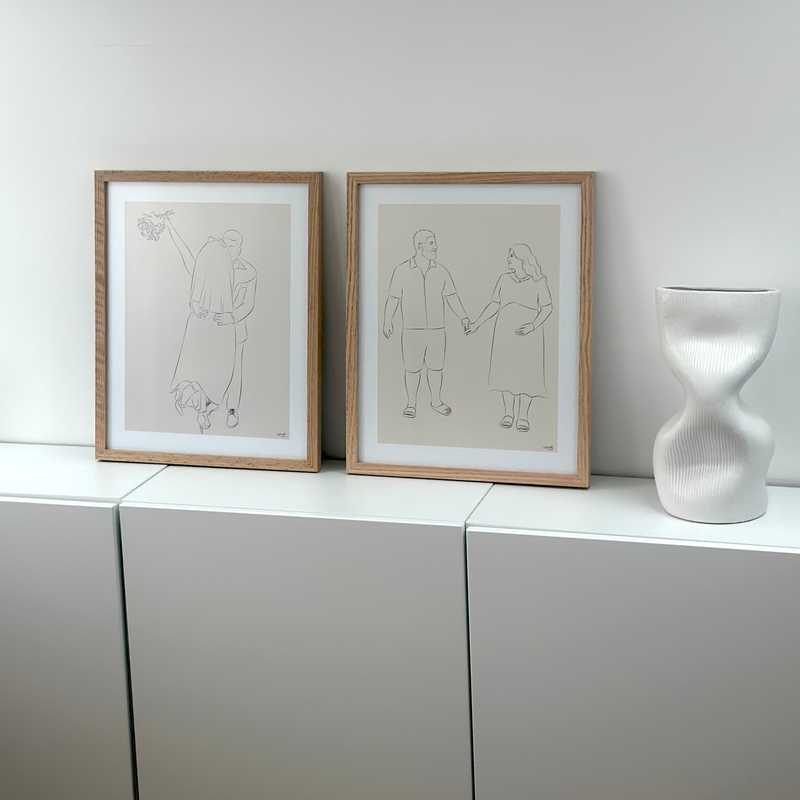 Ritratto di famiglia personalizzato in Line Art Product Image 6
