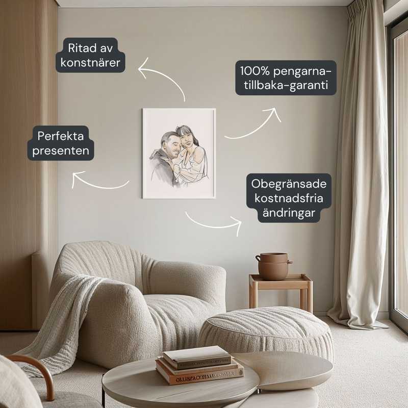 Handritat porträtt i akvarellstil Product Image 6