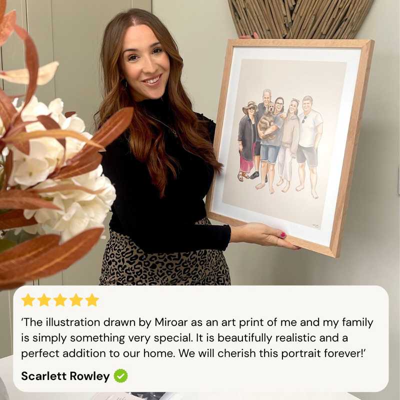 Hand-Drawn Watercolour Family Portrait Product Image 2